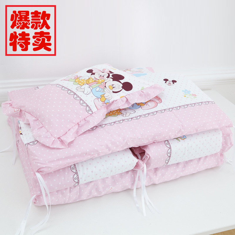 新品热卖儿童婴儿床专用纯棉5件套 新生宝宝床围品牌批发用品