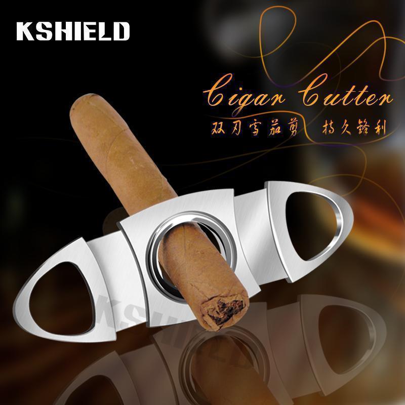 KSHIELD限时促销包邮进口纯金属不锈钢便携雪茄烟专用雪茄剪刀
