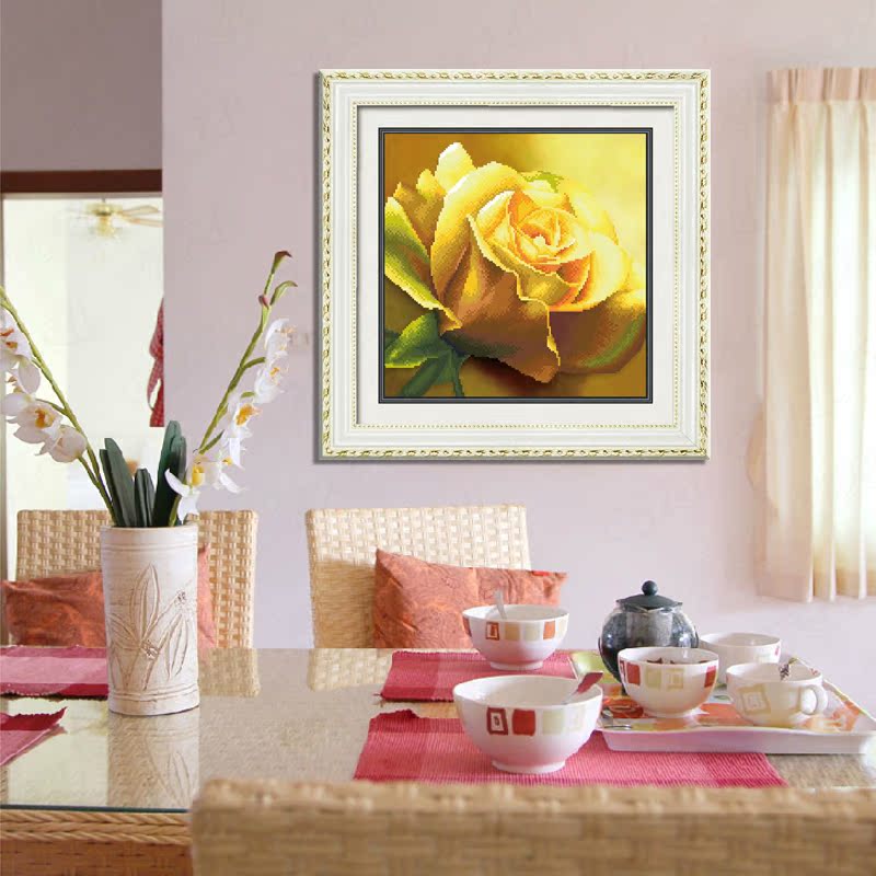 【天天特价】精准3D十字绣最新款客厅系列红玫瑰爱情花卉卧室挂画