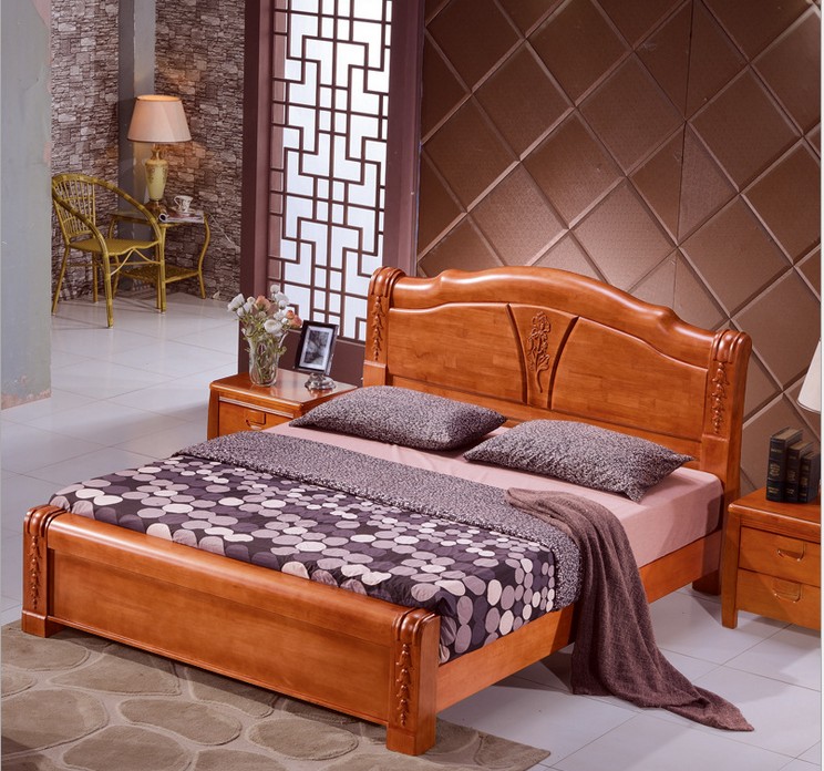 特价直销 精品橡木床 实木床 双人床 泰国进口橡木1.8米大床