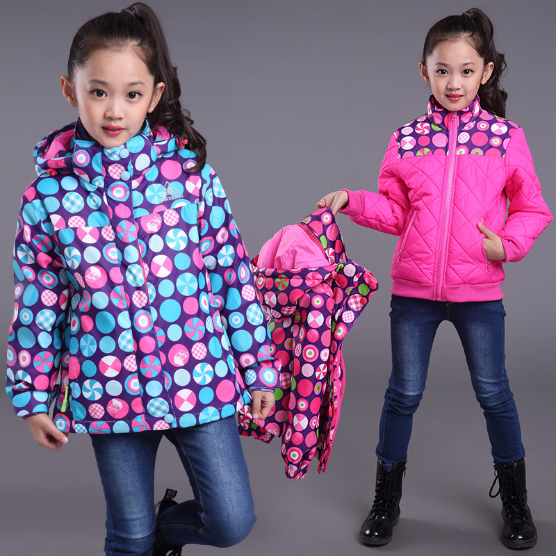 童装女童秋冬装2016新款中大童儿童可拆卸两件套三合一冲锋衣外套