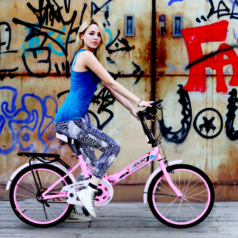 伊思顿20寸轻便折叠自行车变速单速单车减震自行车男女款学生车