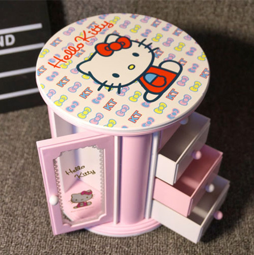 hello kitty音乐盒KT猫旋转梳妆八音盒收纳盒首饰盒创意生日礼物