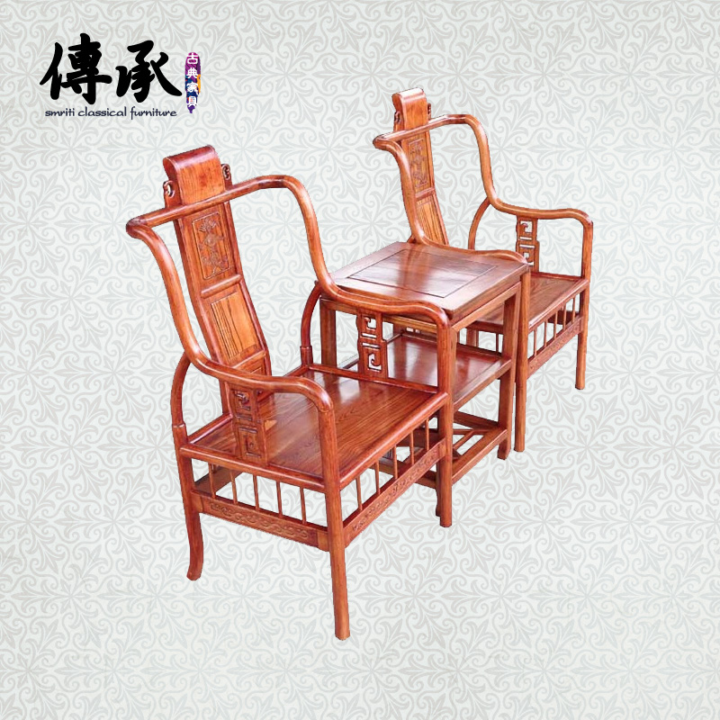 住宅家具中式榆木将军椅太师椅三件套明清实木沙发椅仿古家具特价
