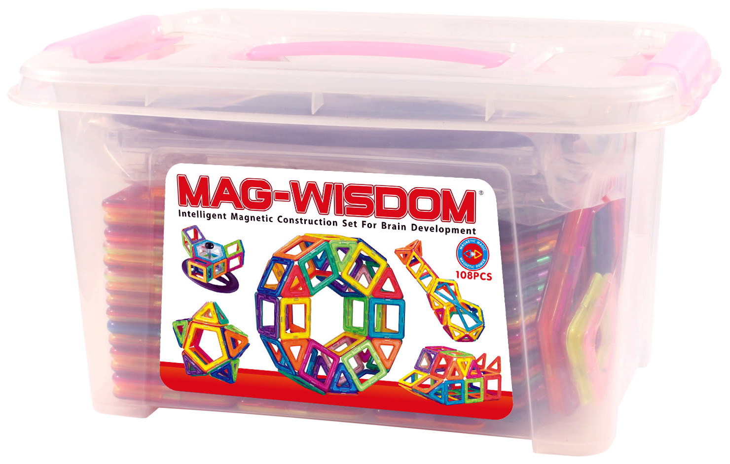 科博磁力片108件188件百变提拉积木摩天轮哒哒搭磁性积木玩具
