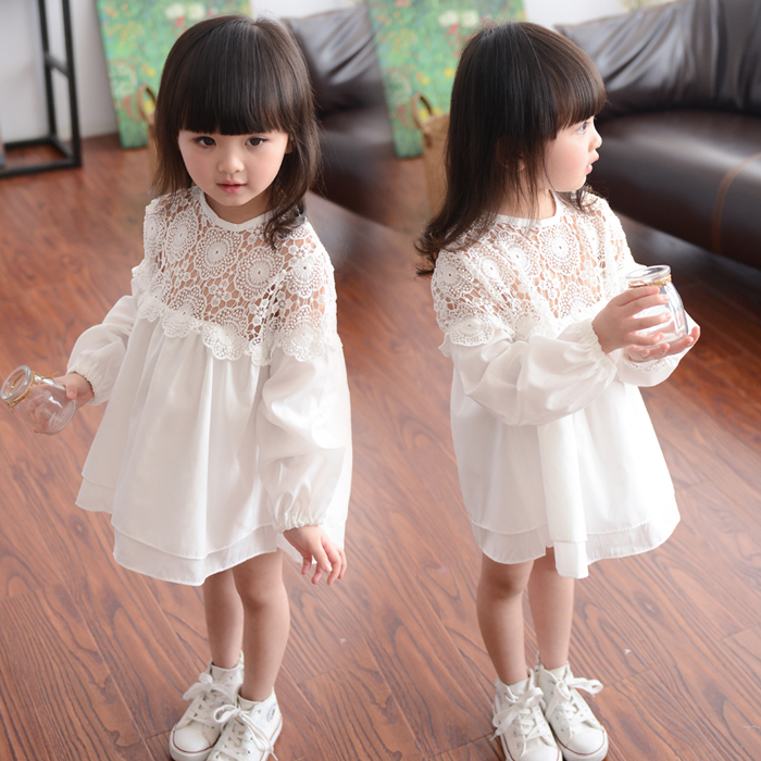 女童2015春装夏装新款韩版儿童宝宝蕾丝公主裙裙子连衣裙长袖童装