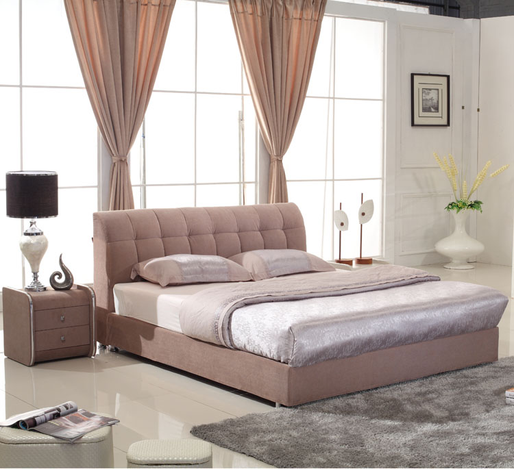 布艺床可拆洗简约现代布床双人床1.5 1.8米小户型婚软床小户型床