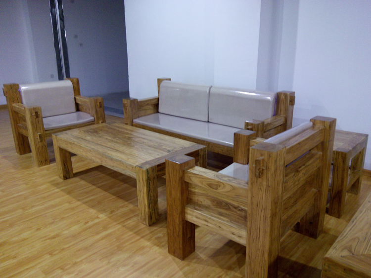 老榆木沙发 实木沙发 韩式沙发组合 新中式大料沙发 现代简约沙发