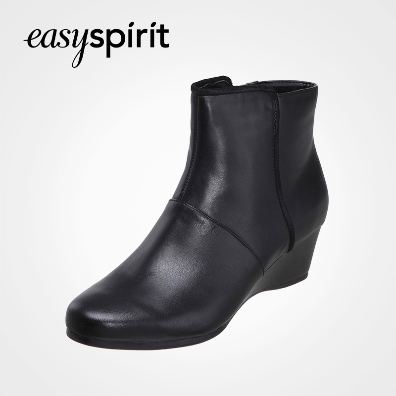 Easyspirit/逸思步新品羊皮短靴粗跟高跟及踝靴女靴-431036924L