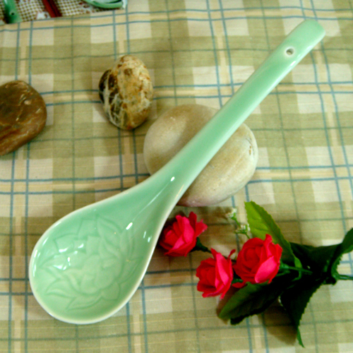 莲花大汤匙(龙泉青瓷)汤勺汤瓢陶瓷/餐具/套装/中日式/瓷器/正品