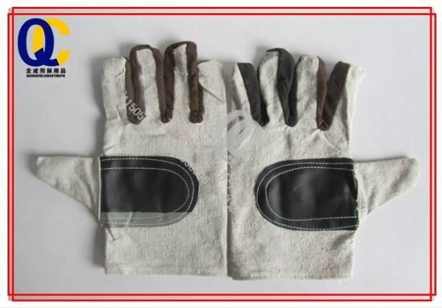 促销手掌加皮帆布手套劳保工作安全防护电焊耐磨手套批发