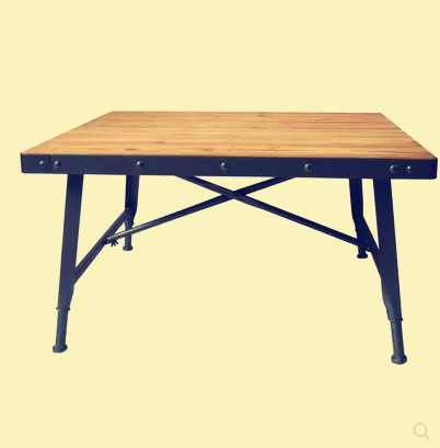 法式美式乡村铁艺桌椅咖啡厅桌复古工矿铁皮做旧吧台桌餐桌休闲桌