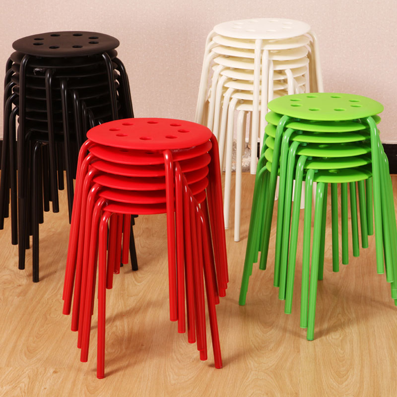 丰雅创意塑料凳子彩色多功能餐凳休闲家用凳子时尚圆胶凳 包邮
