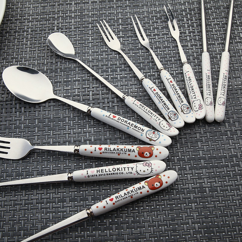 创意便携餐具套装 西餐刀叉子 不锈钢筷子勺子 办公室咖啡勺单支