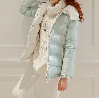 韩国代购棉衣女冬季外套 新款韩版两面穿棉衣修身中长款羽绒棉服