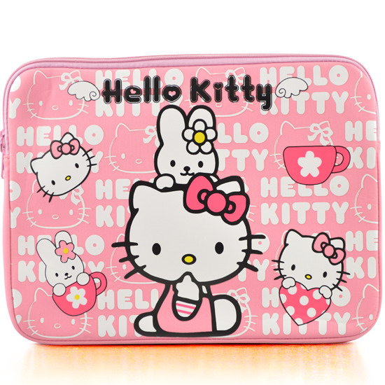 防水布料粉红Kitty卡通凯蒂海绵宝叮当菜菜14寸笔记本电脑保护包