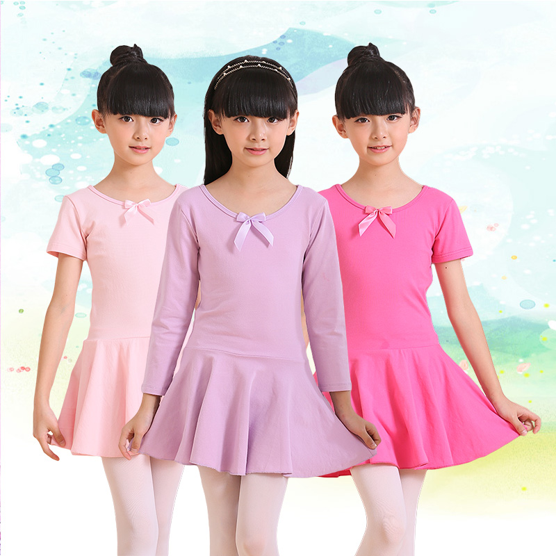 儿童舞蹈服装夏季女童跳舞衣幼儿芭蕾舞裙短袖少儿练功考级服