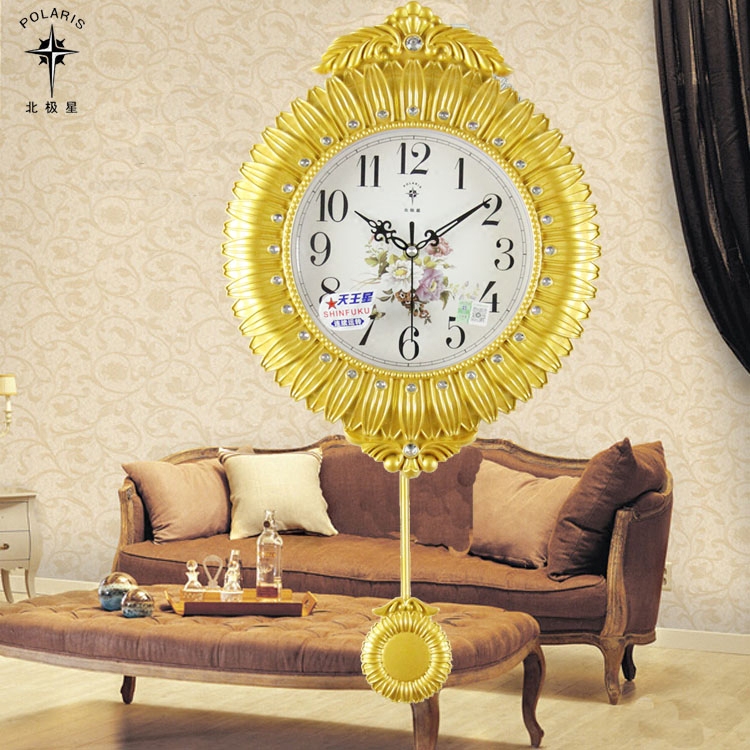 欧式现代地中海风格花式带摆钟客厅卧室挂钟表石英钟家居装饰挂件