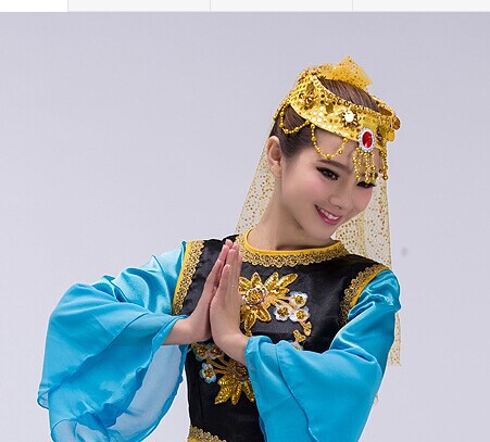 成人新疆舞头饰维吾尔族头饰面纱头饰印度舞头饰
