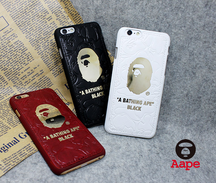潮牌APE猿人iPhone6手机壳4.7寸苹果6Plus手机套5.5寸真皮保护套