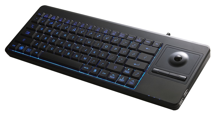 包邮Perixx佩锐314有线蓝色背光键鼠一体机工业轨迹球键盘USB接口