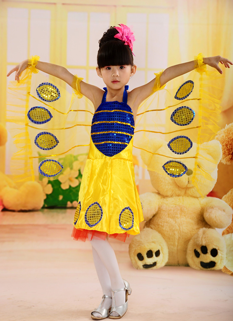 六一新儿童演出服女童天使翅膀小蝴蝶小蜜蜂表演舞蹈动物服花仙子