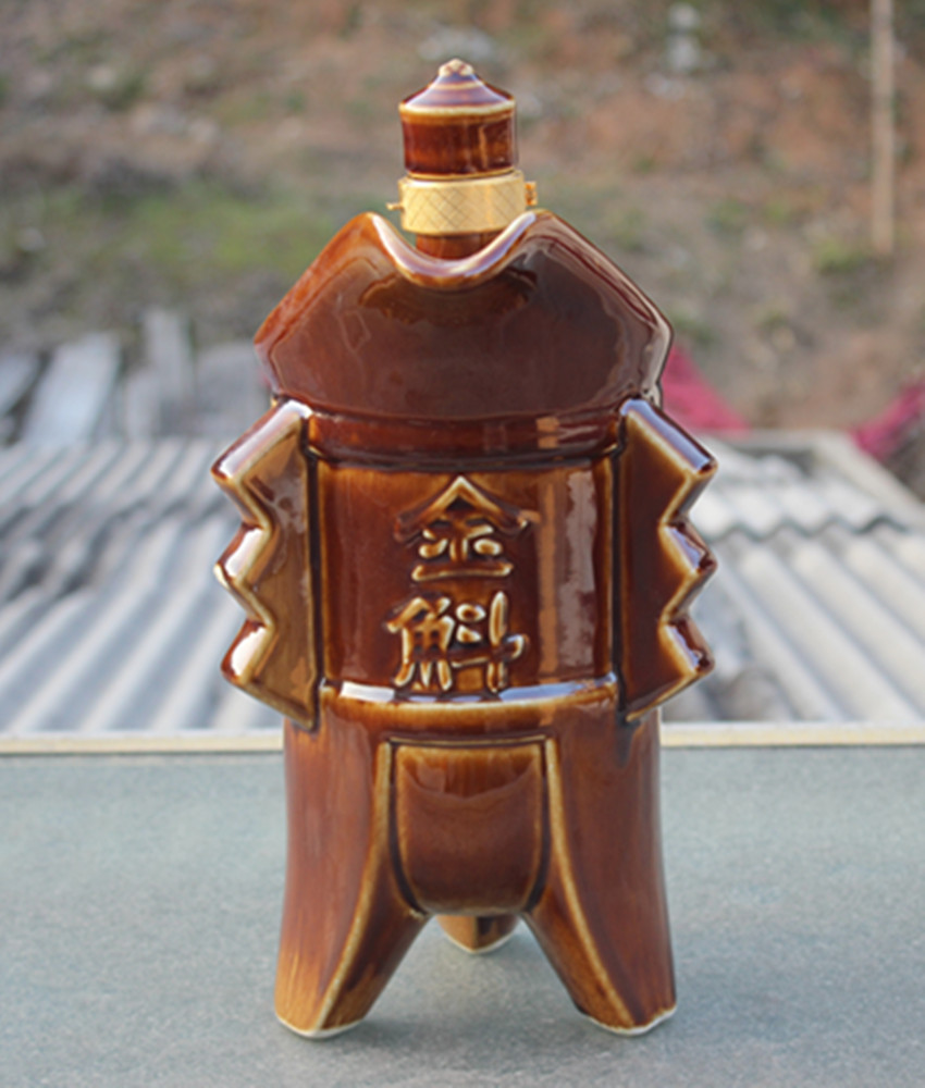 景德镇陶瓷酒瓶五斤装金斛酒瓶 仿5斤装陶瓷酒瓶送锁扣