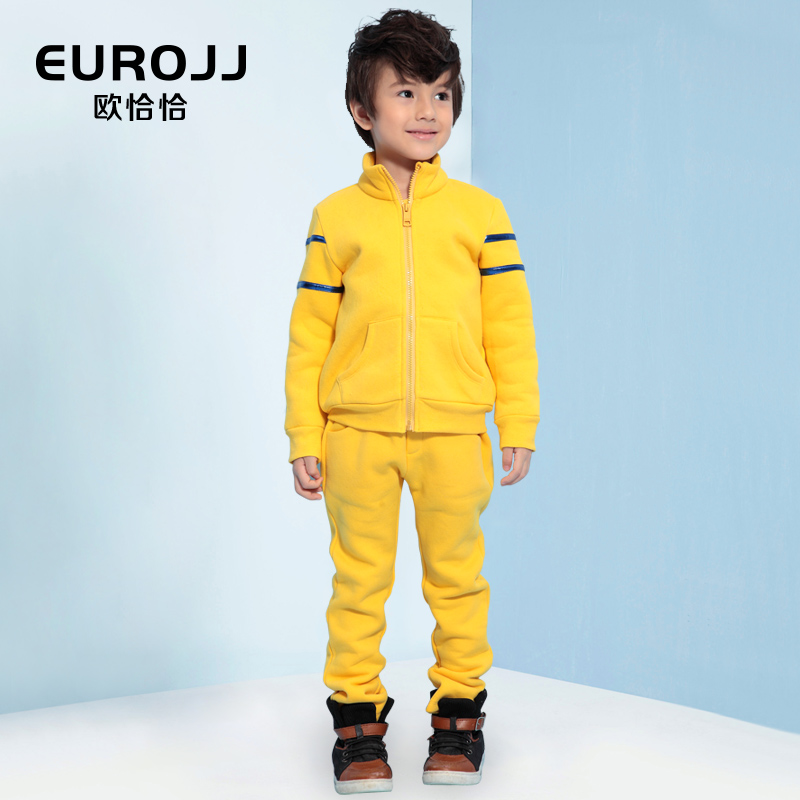 欧恰恰童装2015春秋新款男童套装中大儿童运动服卫衣绒衫两件套
