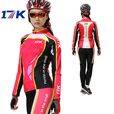 17K夏季骑行服女长袖套装山地自行车服单车裤透气速干骑行装备