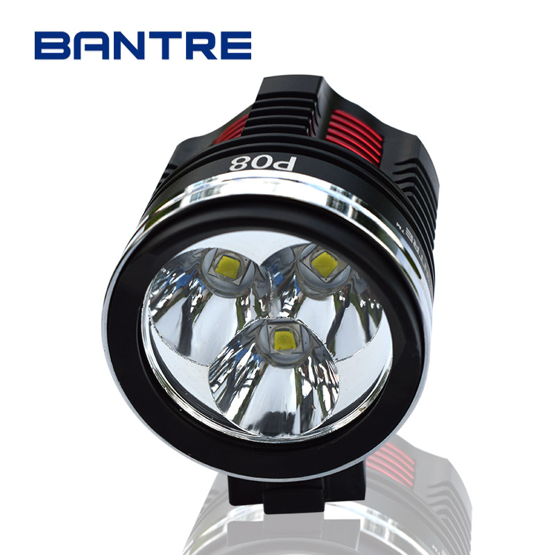 正品BANTRE P08自行车灯山地车前灯头灯强光L2充电夜骑灯单车装备