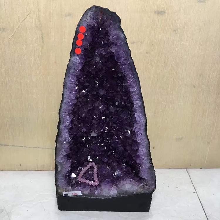 天然巴西紫晶洞晶簇紫水晶原石聚宝盆消磁水晶办公室家居客厅摆件