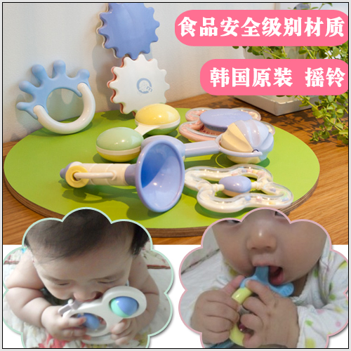 韩国正品 婴儿手摇铃玩具礼盒套装新生儿宝宝玩具牙咬胶组合0-1岁