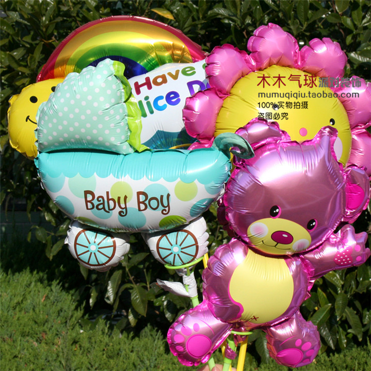 手持铝膜铝箔气球派对生日宝宝儿童周岁装饰布置用品结婚婚房婚礼