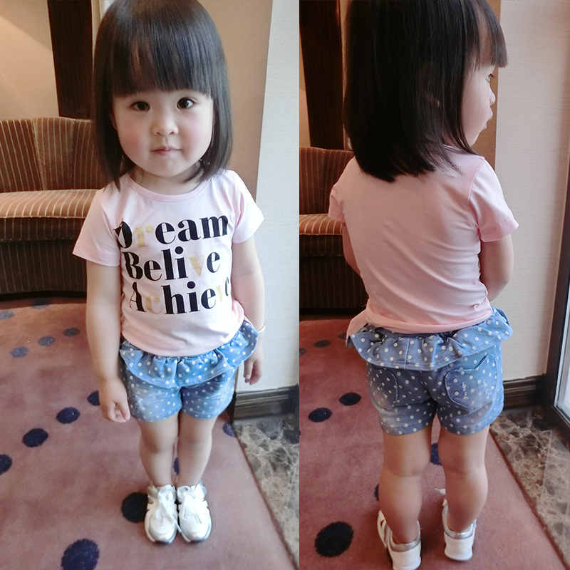 2015夏装新款儿童装 纯棉女童短袖T恤 宝宝打底衫婴儿衣服1-2-3岁