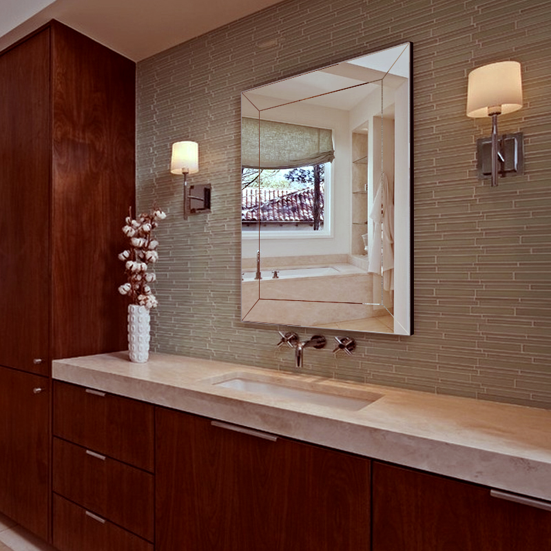 镜家浴室镜子简约现代欧式卫生间镜子拼接田园卫浴镜子