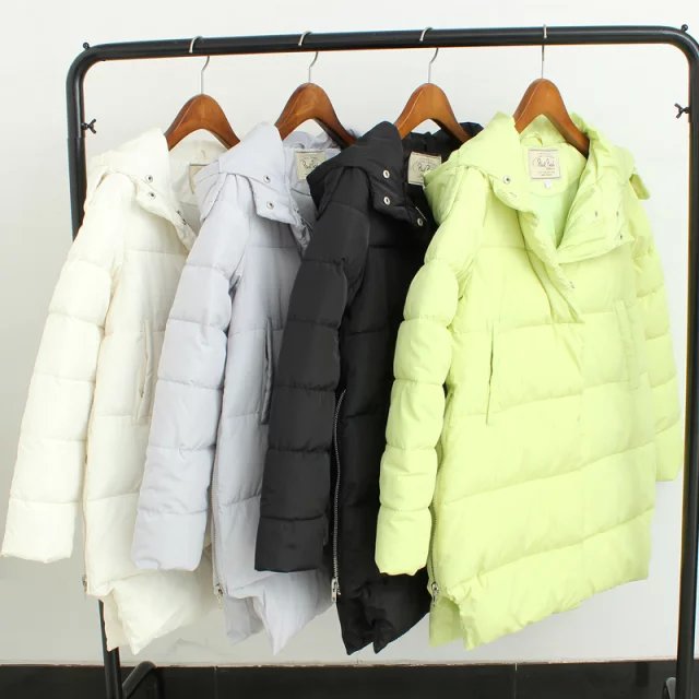 2015冬季新款韩版棉衣女中长款连帽棉服加厚款保暖外套纯色包邮