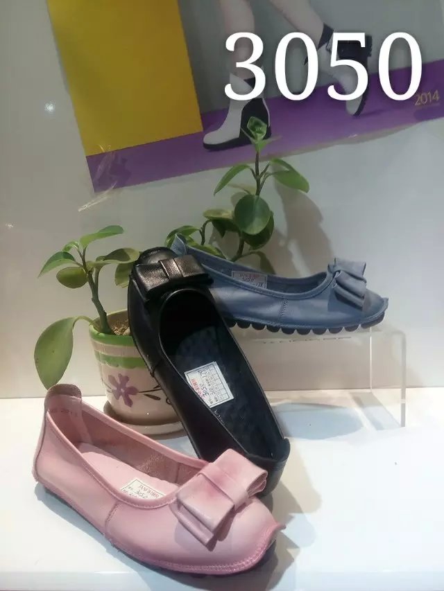 展风女鞋3050秋鞋单新款专柜正品韩版包头低跟头层牛皮平底鞋纯色