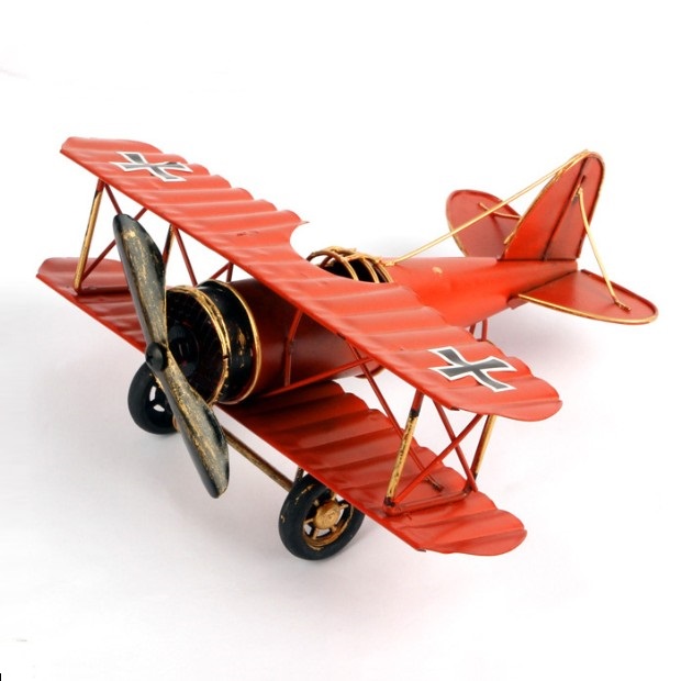 美式乡村风铁皮复古创意家居小飞机模型 装饰品摆件 铁制工艺品