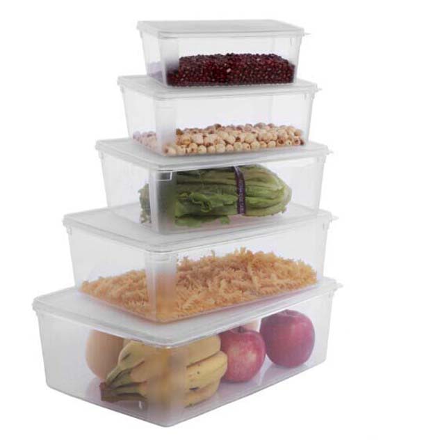 嘉宝长方形透明塑料保鲜盒 密封冷藏盒 冰箱食物收纳盒子 储物盒