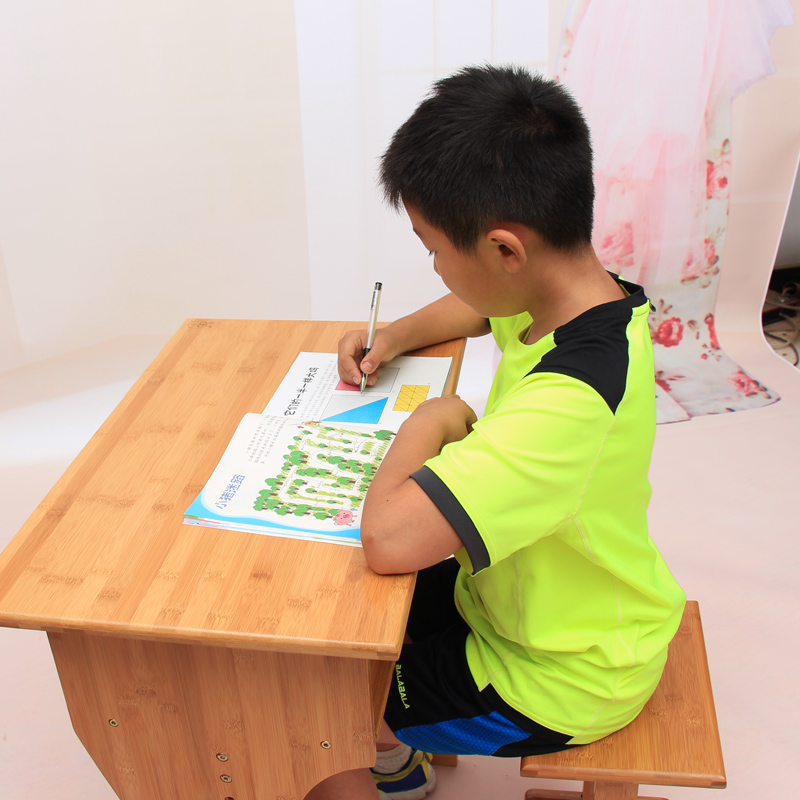 三剑 楠竹整竹学生学习桌椅套餐 儿童写字书桌台 成人书桌