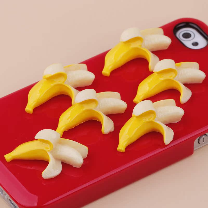 仿真奶油手机壳diy材料diy贴钻树脂食玩饰品配件可爱香蕉贴片手工