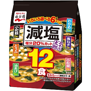 日本进口酱汤料永谷园味增汤汁速食汤12食6种口味减盐更健康