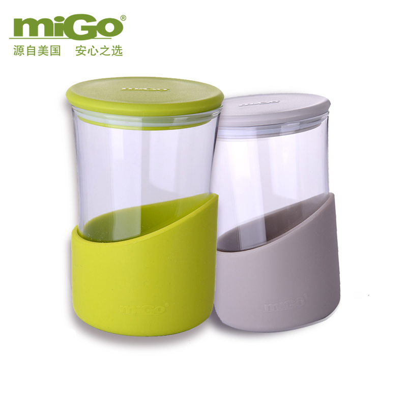 MIGO无色透明便携圆形水杯水瓶杯子过滤健康车载玻璃杯10-01481