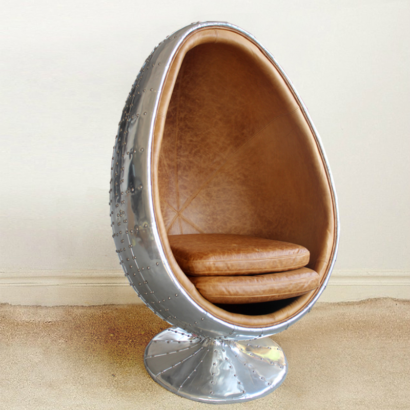 北欧真皮沙发 创意蛋壳椅鸡蛋椅鹅蛋椅 椭圆形太空椅 飞行豆荚椅