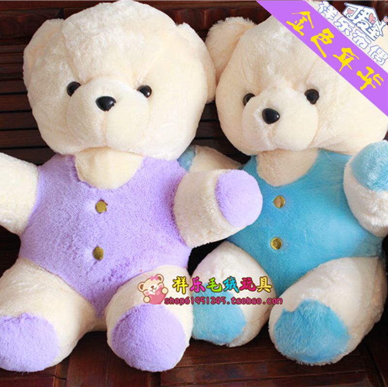 包邮彩色泰迪熊双色熊抱抱熊布娃娃 情人节礼物送朋友 小孩礼物