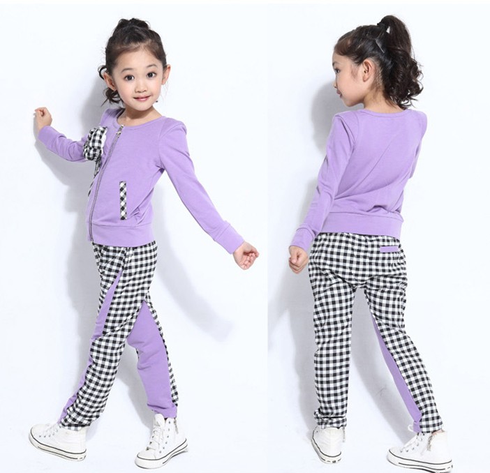 女童2015春秋装新款韩版运动套装儿童套装中大童休闲套装小帽子