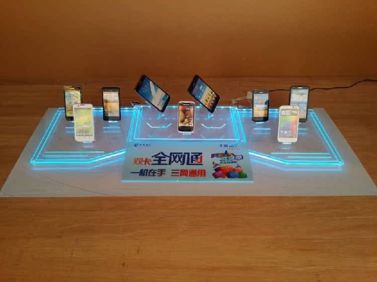 中国电信天翼全网通LED发光高端大气手机展示托盘手机座手机支架