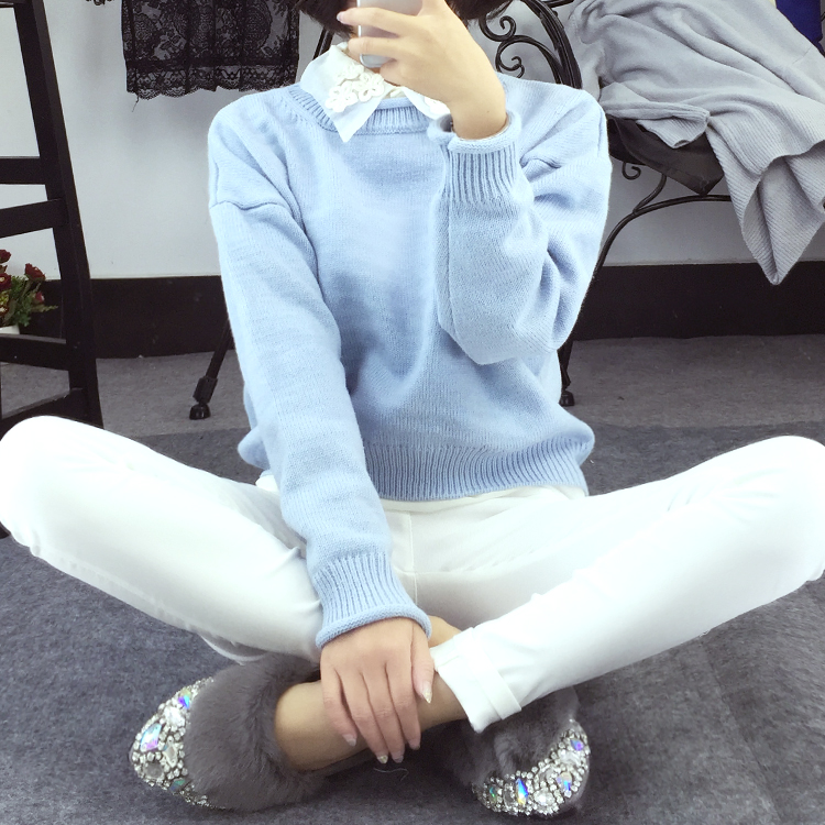 妮轩贝娅2015冬款韩版毛衣冬韩国超级宽松舒适柔软纯色针织衫毛衣