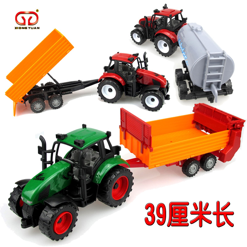 儿童农夫车农用拖拉机运输惯性玩具车农场播种机收割机洒水车模型