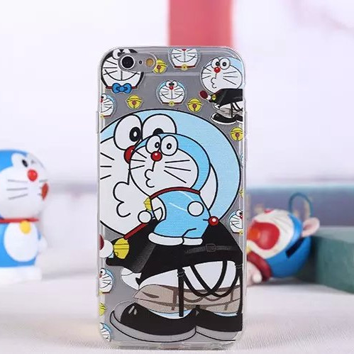 iphone6plus透明蓝胖子手机软壳 苹果6卡通防摔保护壳超薄彩绘套